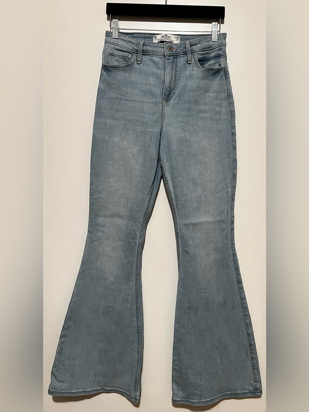Hollister Light Blue Curvy High-Rise Vintage Flare Jeans